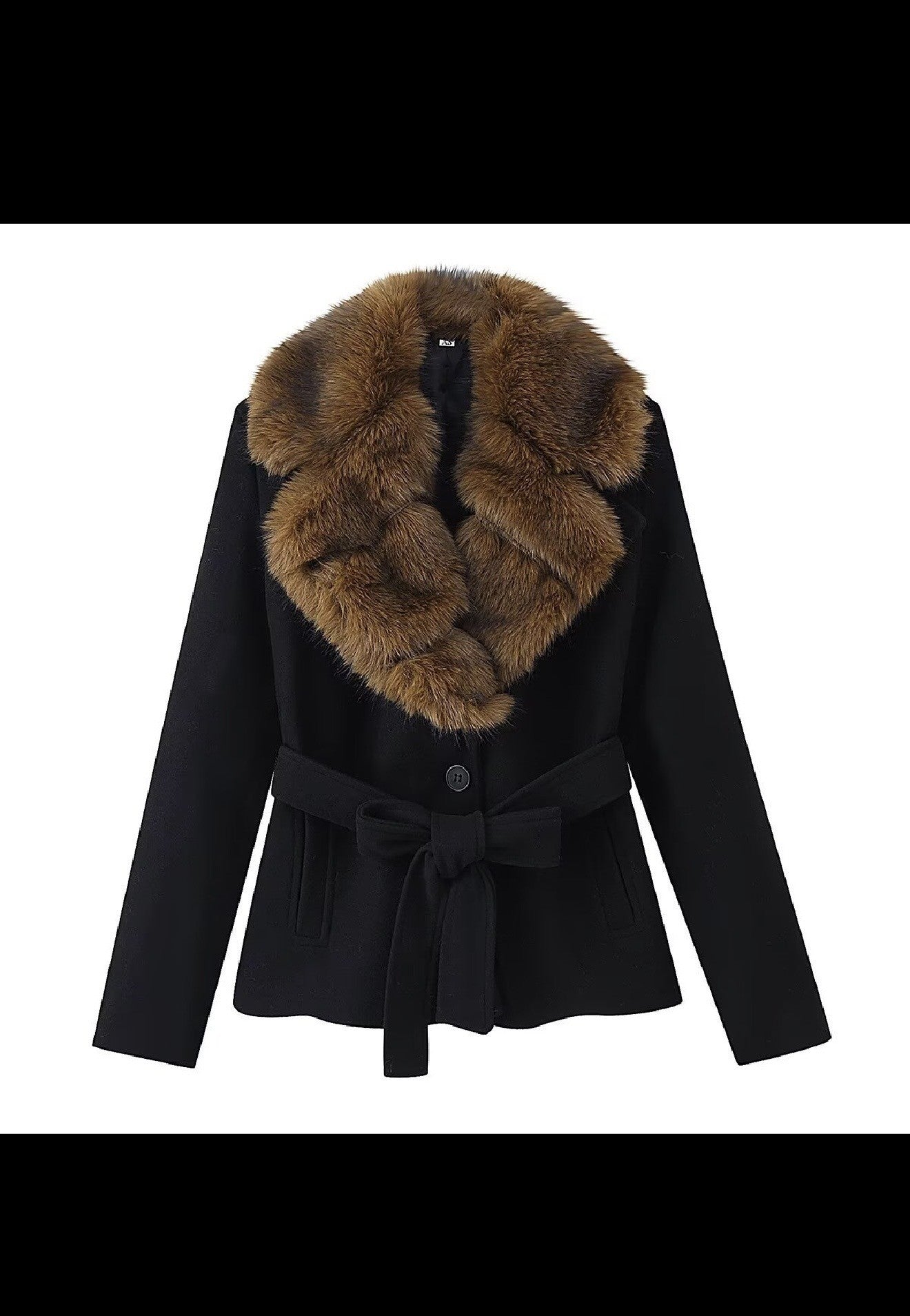Black Jacket with brown fur