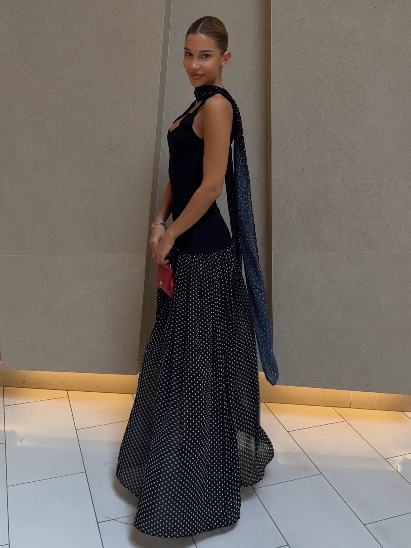 long dress polka dot