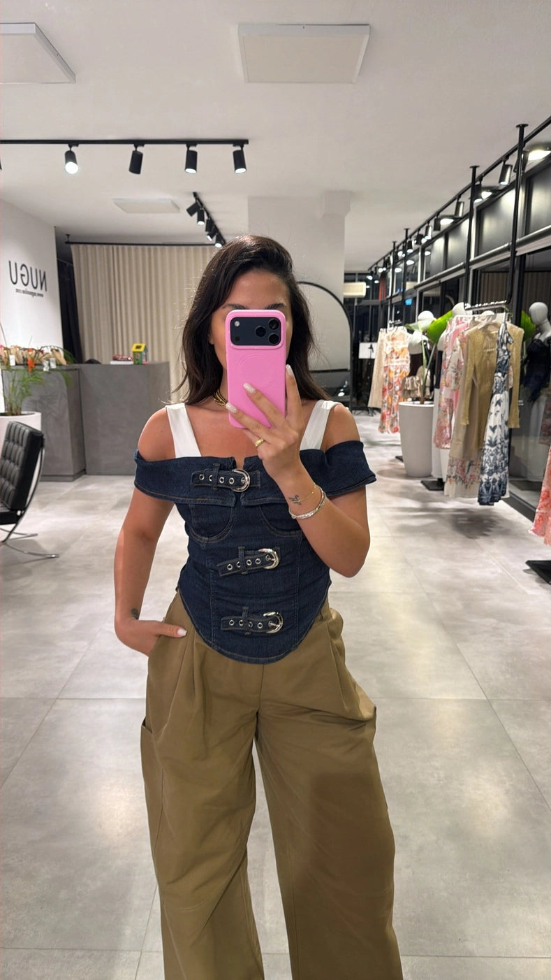 denim top